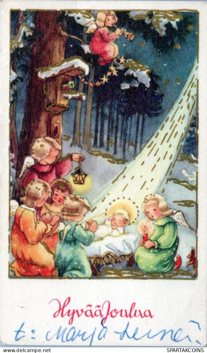 ENGEL WEIHNACHTSFERIEN Vintage Ansichtskarte Postkarte CPSMPF #PAG705.DE - Angels