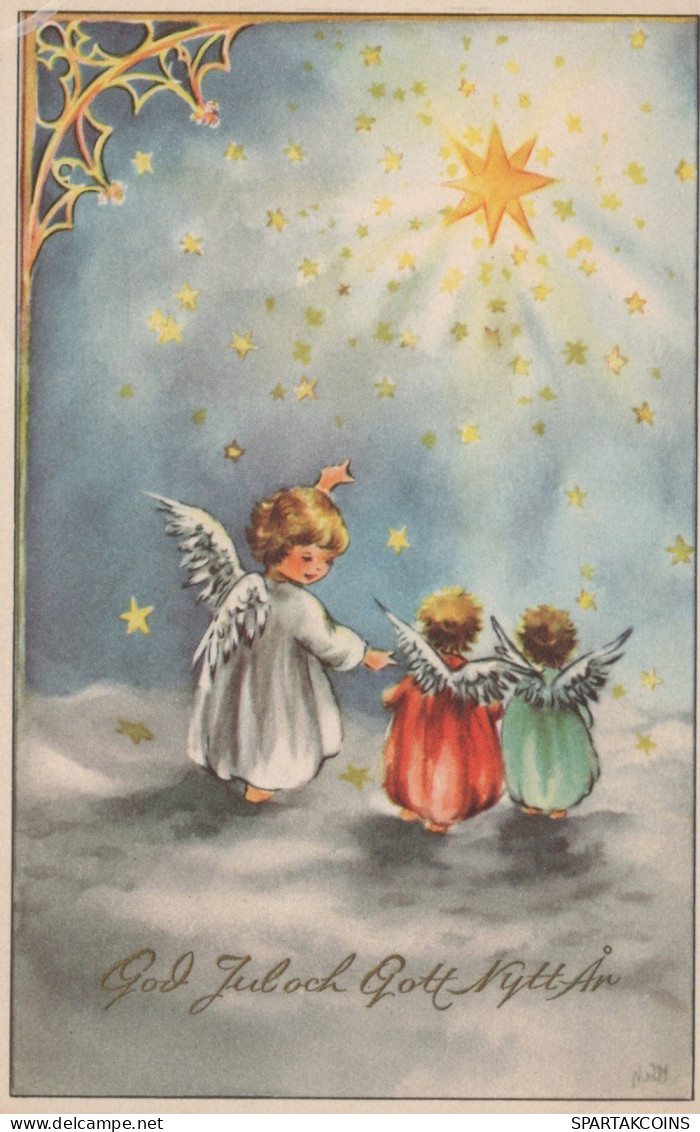 ENGEL WEIHNACHTSFERIEN Vintage Ansichtskarte Postkarte CPSMPF #PAG832.DE - Anges