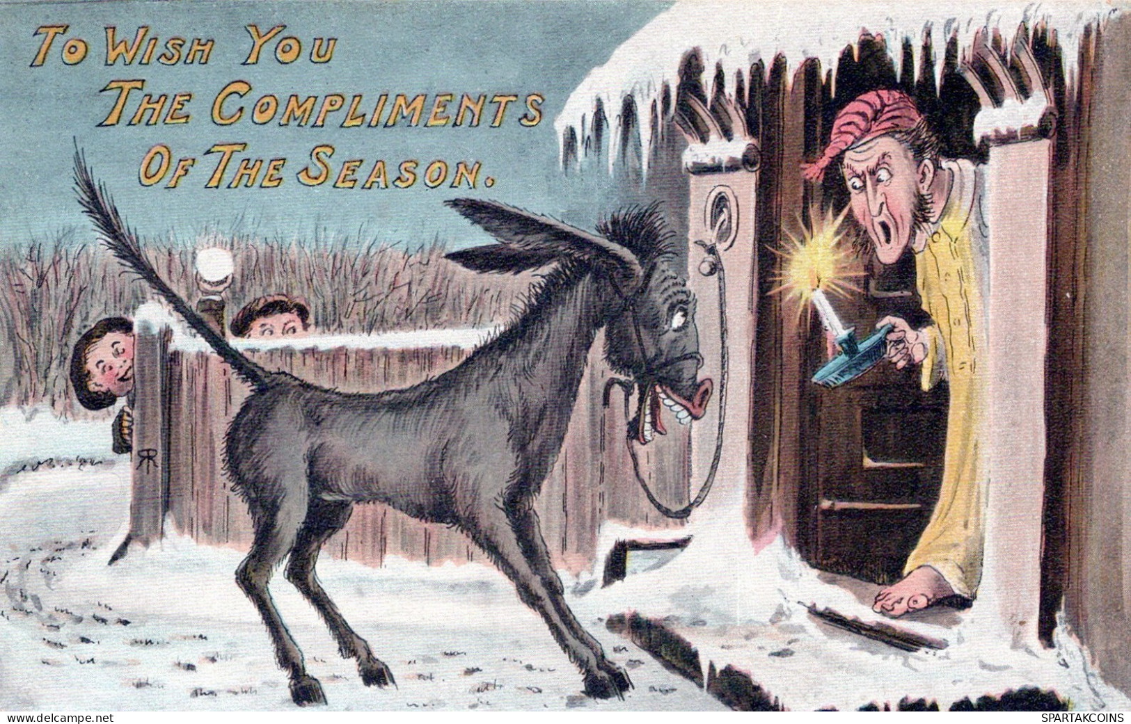 ÂNE Animaux Vintage Antique CPA Carte Postale #PAA177.FR - Donkeys