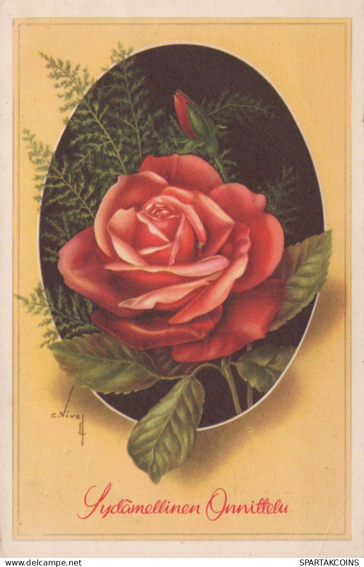 FIORI Vintage Cartolina CPSMPF #PKG115.IT - Flores