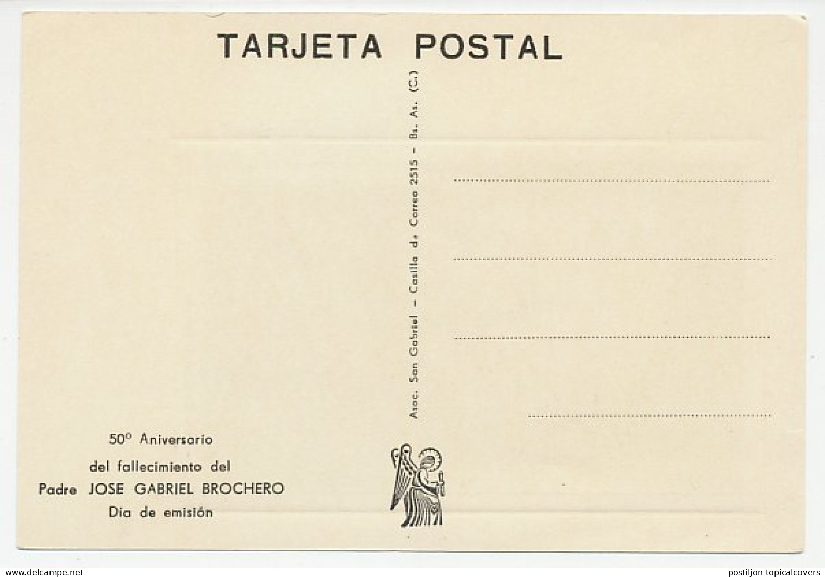 Maximum Card Argentina 1964 Padre Jose Gabriel Brochero - Altri & Non Classificati