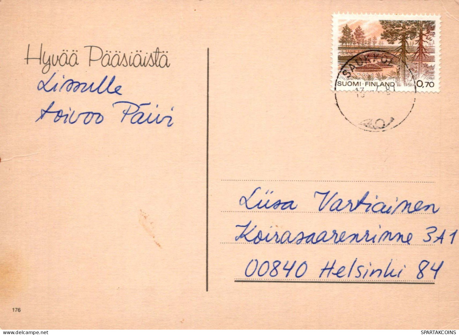 PASQUA POLLO UOVO Vintage Cartolina CPSM #PBO623.IT - Ostern