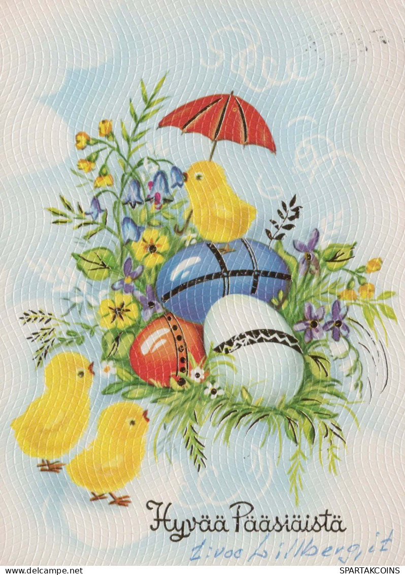 PASQUA POLLO UOVO Vintage Cartolina CPSM #PBO809.IT - Ostern