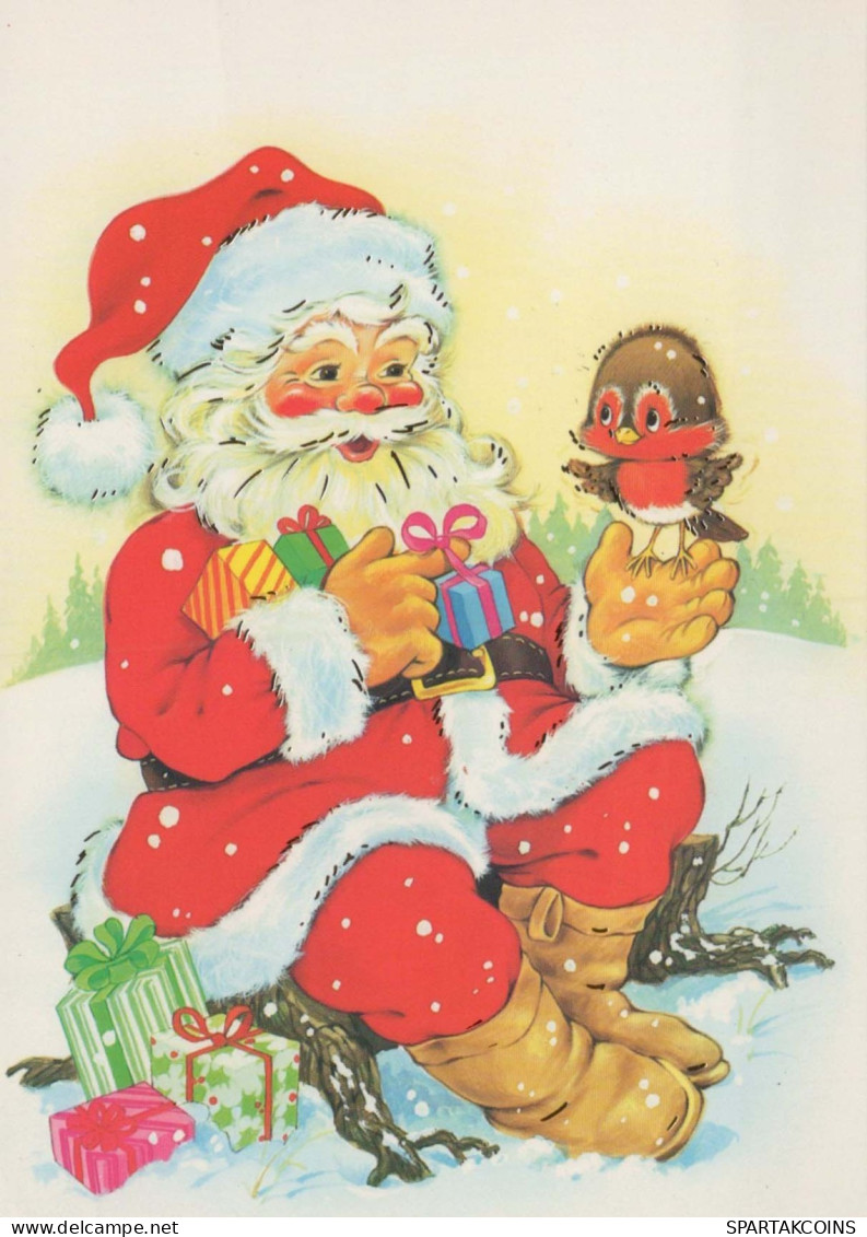BABBO NATALE Buon Anno Natale Vintage Cartolina CPSM #PBL380.IT - Santa Claus