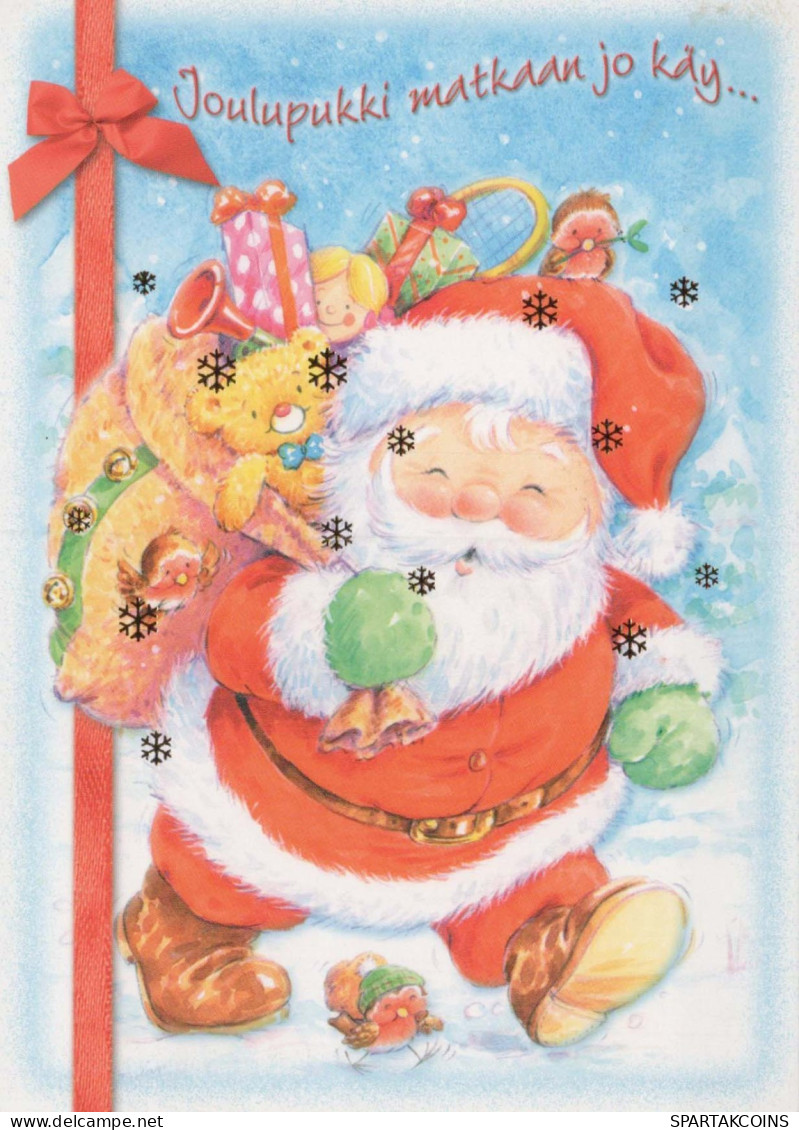 BABBO NATALE Buon Anno Natale Vintage Cartolina CPSM #PBL513.IT - Santa Claus