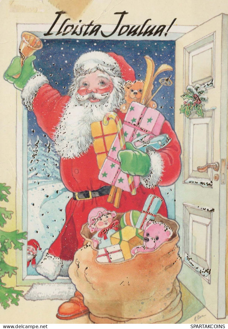 BABBO NATALE Buon Anno Natale Vintage Cartolina CPSM #PBL055.IT - Santa Claus