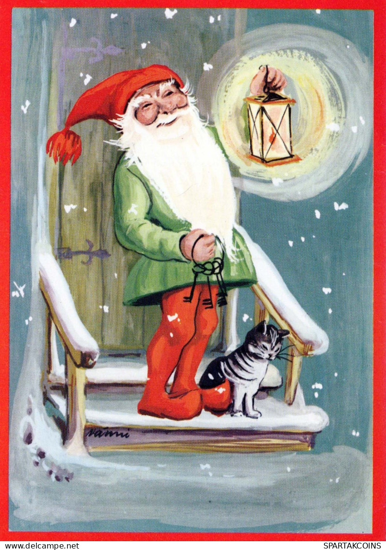 BABBO NATALE Buon Anno Natale Vintage Cartolina CPSM #PBL447.IT - Santa Claus