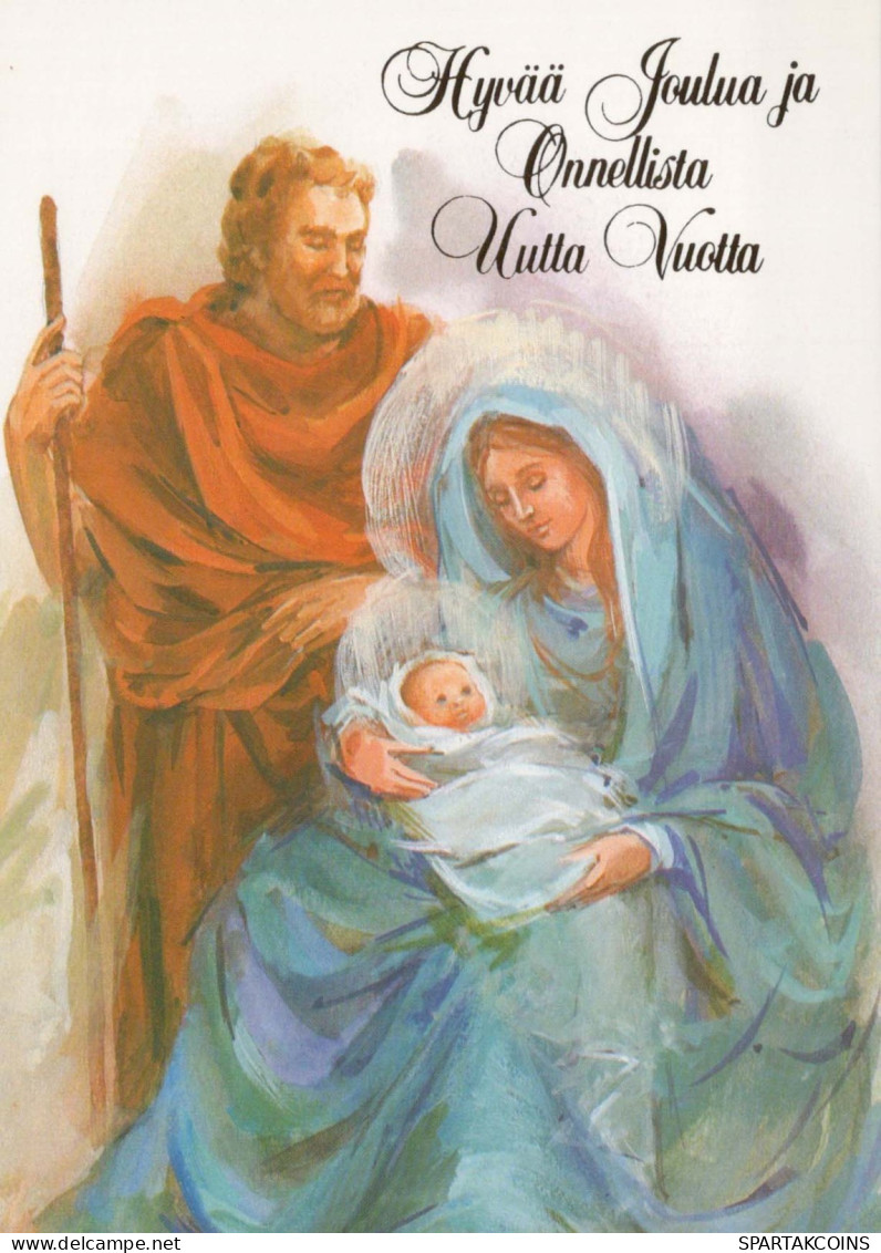 Vergine Maria Madonna Gesù Bambino Natale Religione Vintage Cartolina CPSM #PBB915.IT - Maagd Maria En Madonnas