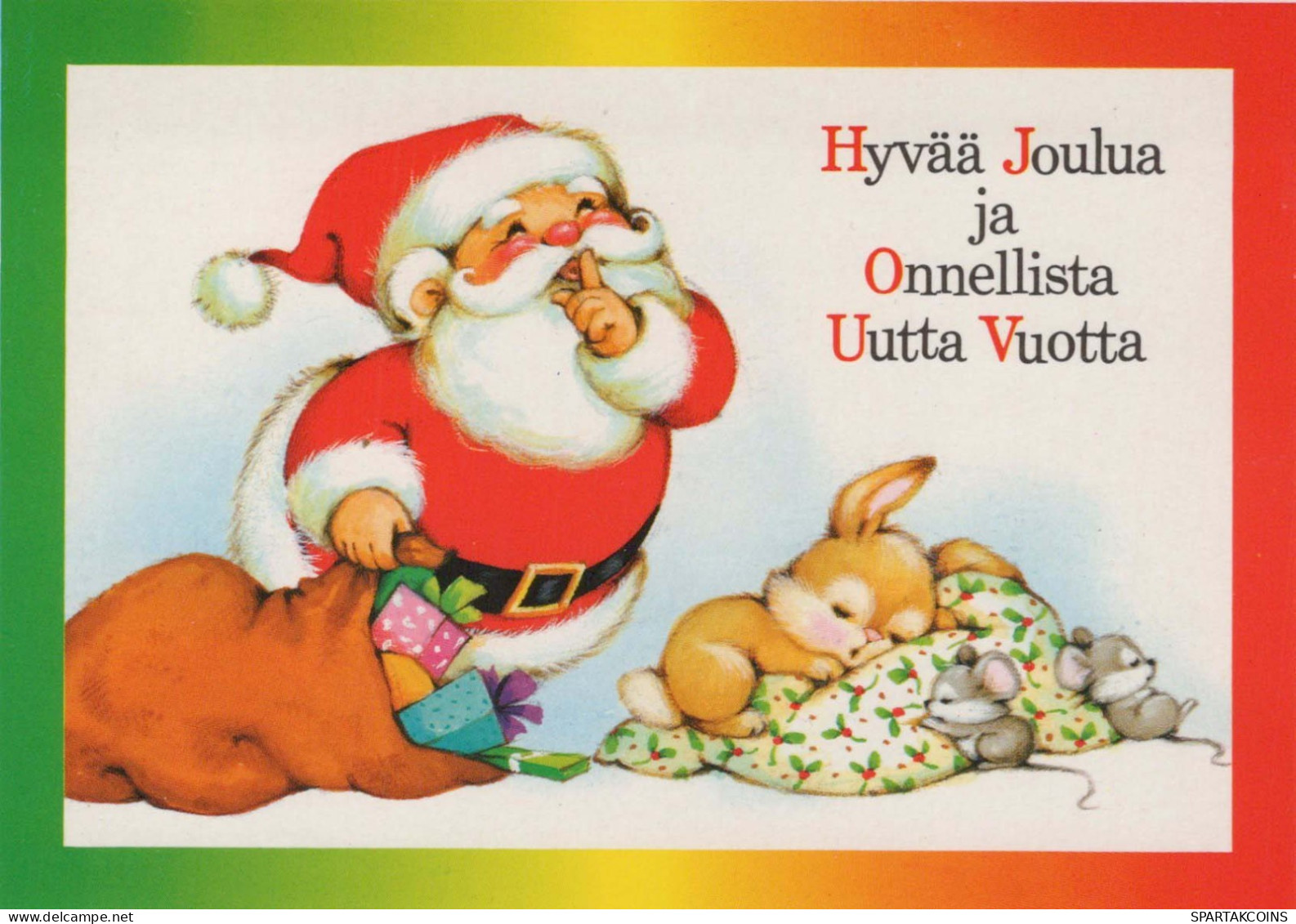 BABBO NATALE Buon Anno Natale Vintage Cartolina CPSM #PBB067.IT - Santa Claus