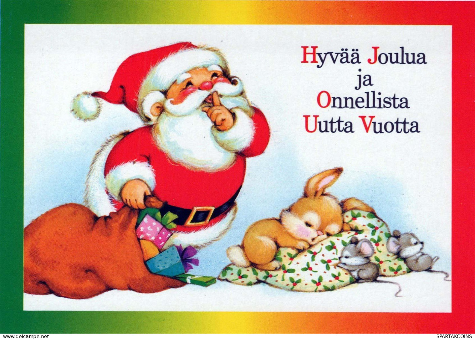 BABBO NATALE Buon Anno Natale Vintage Cartolina CPSM #PBB067.IT - Santa Claus