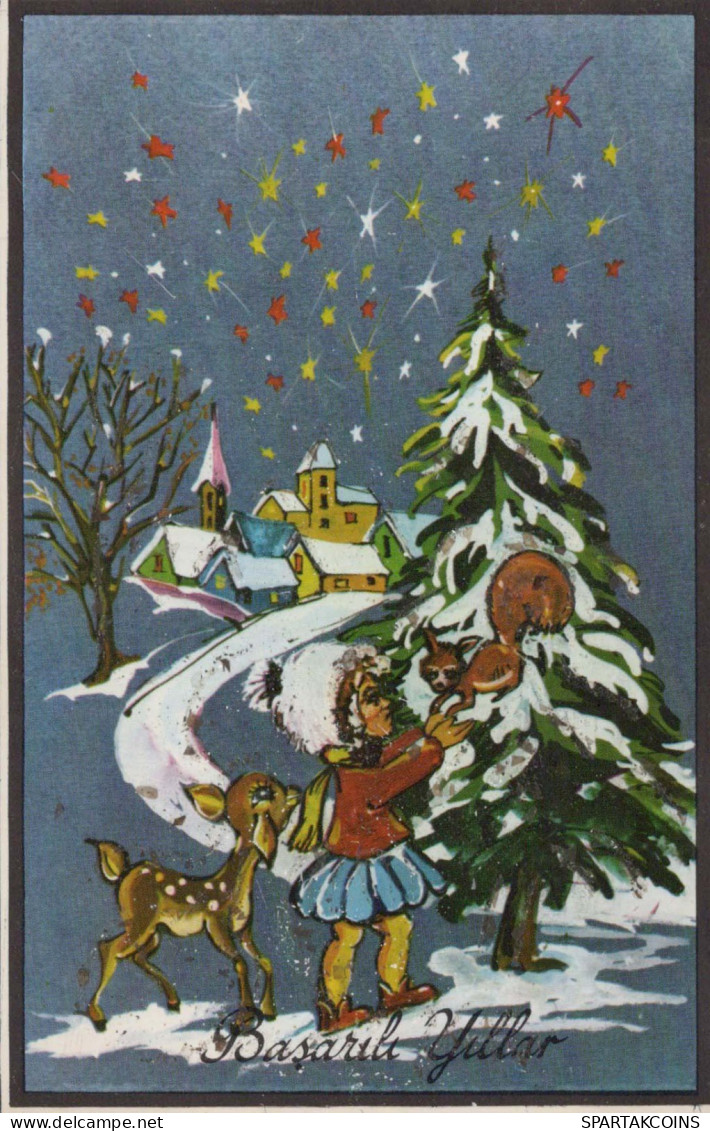 Buon Anno Natale BAMBINO Vintage Cartolina CPSM #PAY264.IT - New Year