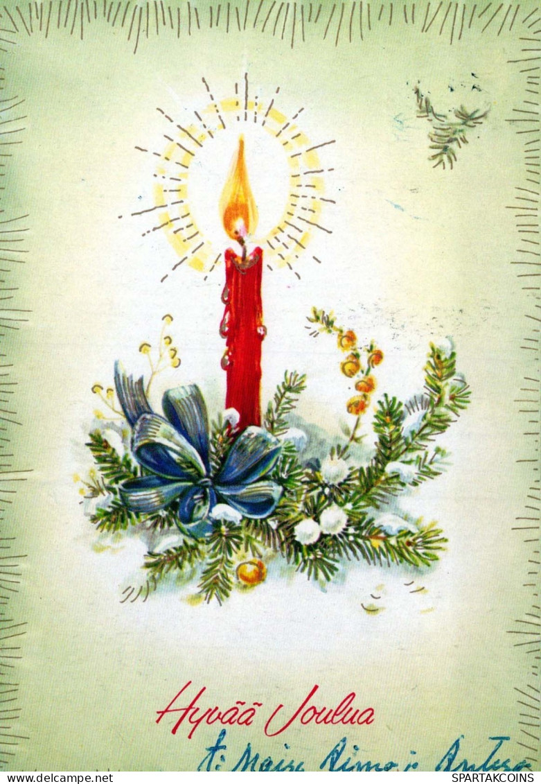 Buon Anno Natale CANDELA Vintage Cartolina CPSM #PAV586.IT - Anno Nuovo