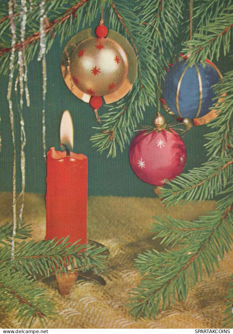 Buon Anno Natale CANDELA Vintage Cartolina CPSM #PAV466.IT - New Year