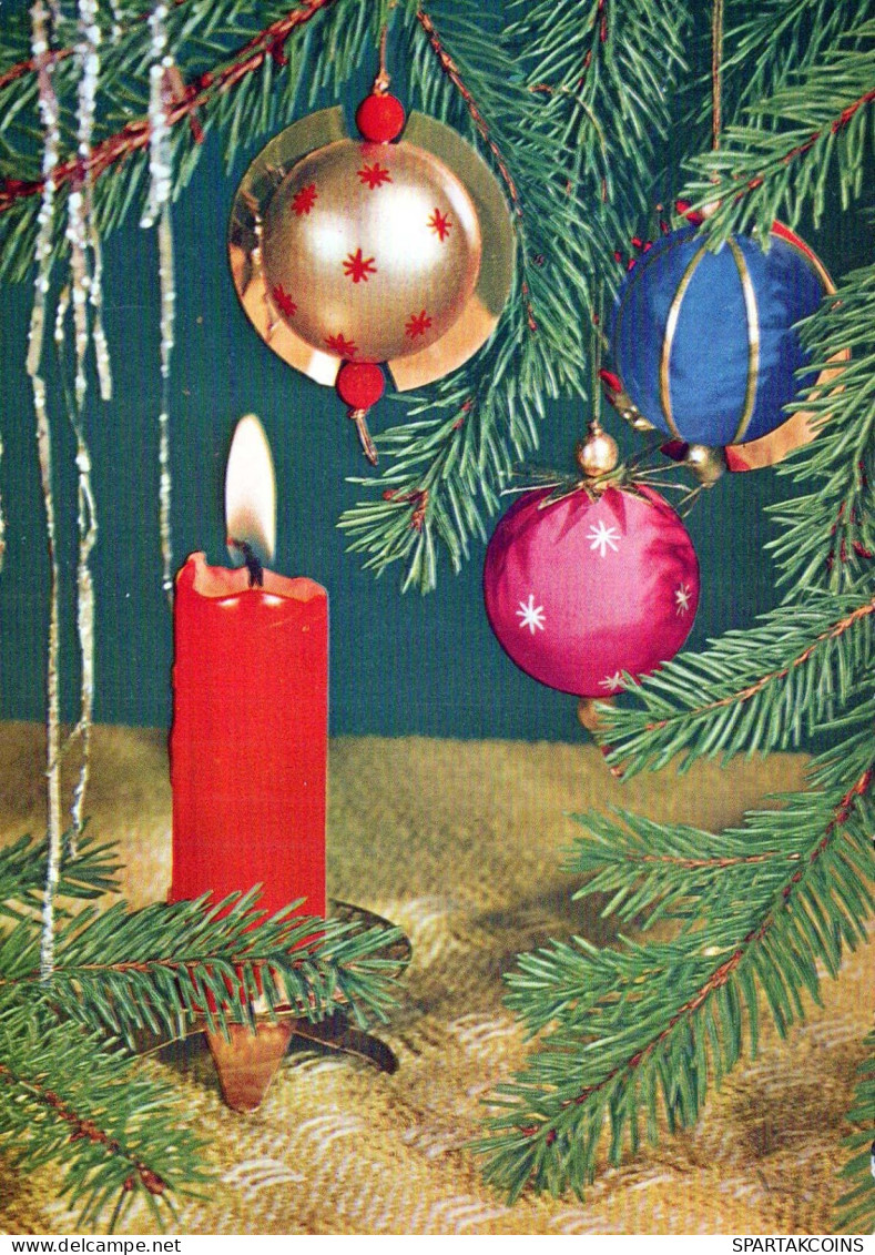 Buon Anno Natale CANDELA Vintage Cartolina CPSM #PAV466.IT - New Year