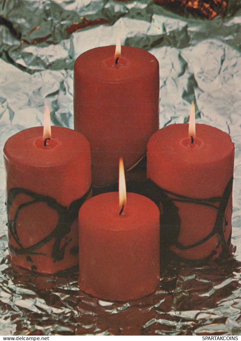 Buon Anno Natale CANDELA Vintage Cartolina CPSM #PAV890.IT - New Year