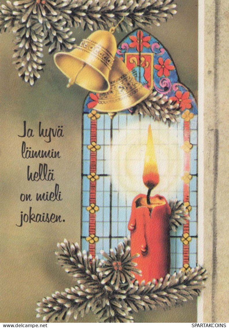 Buon Anno Natale BELL CANDELA Vintage Cartolina CPSM #PAV405.IT - New Year