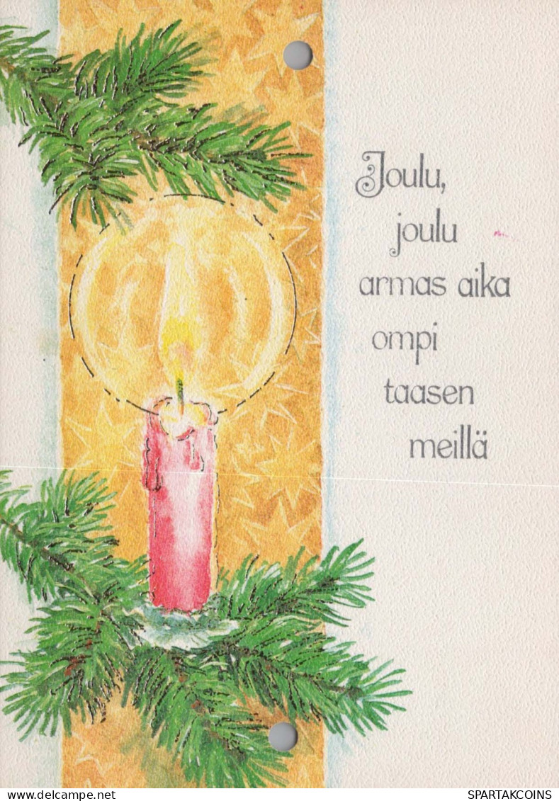 Buon Anno Natale CANDELA Vintage Cartolina CPSM #PAV342.IT - Anno Nuovo