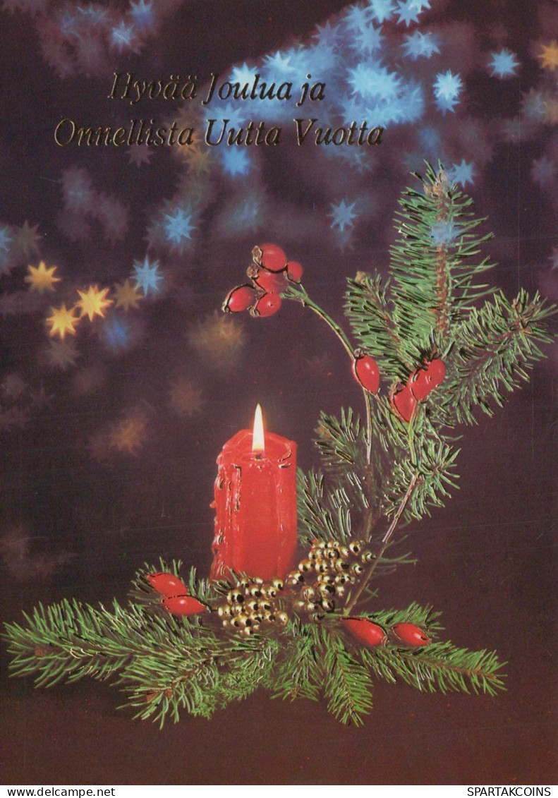 Buon Anno Natale CANDELA Vintage Cartolina CPSM #PAV526.IT - New Year