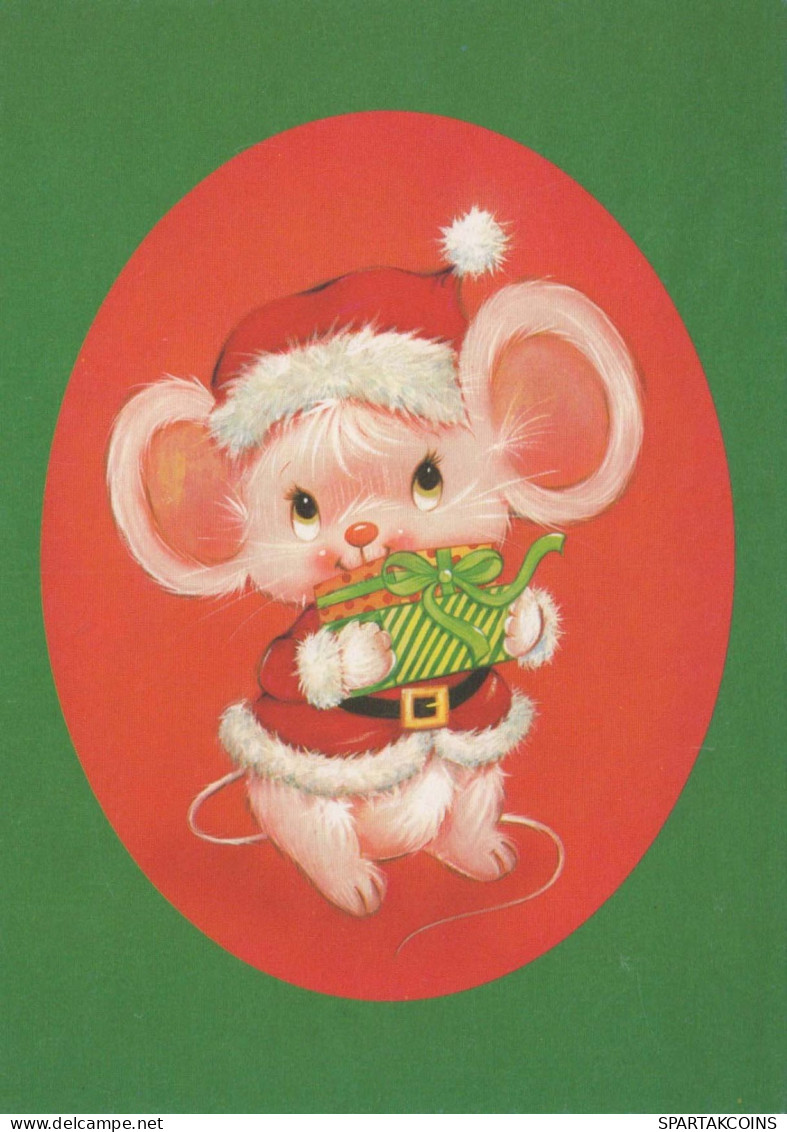 Buon Anno Natale MOUSE Vintage Cartolina CPSM #PAU951.IT - Anno Nuovo