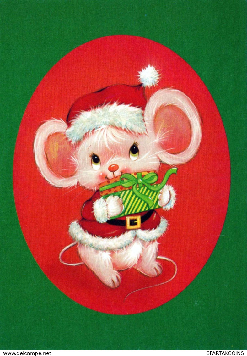 Buon Anno Natale MOUSE Vintage Cartolina CPSM #PAU951.IT - Anno Nuovo