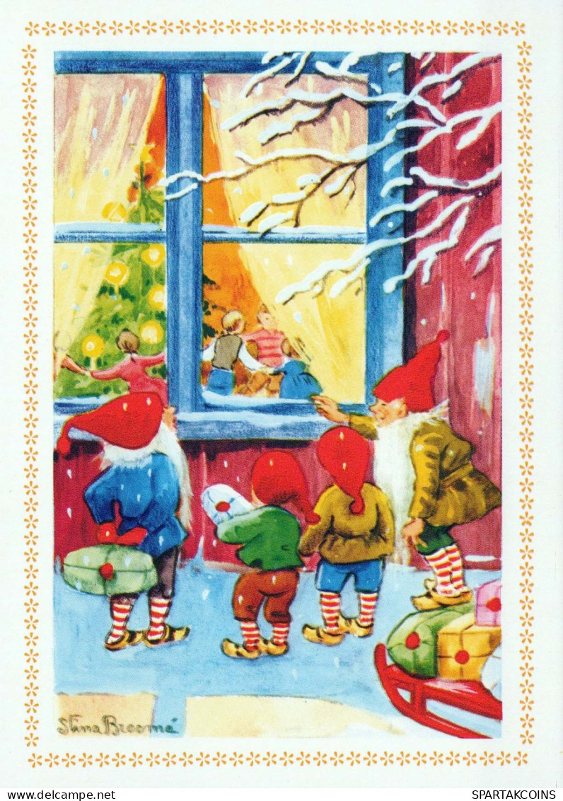 Buon Anno Natale GNOME Vintage Cartolina CPSM #PAU352.IT - New Year