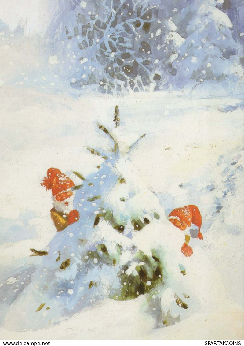 Buon Anno Natale GNOME Vintage Cartolina CPSM #PAU215.IT - Anno Nuovo