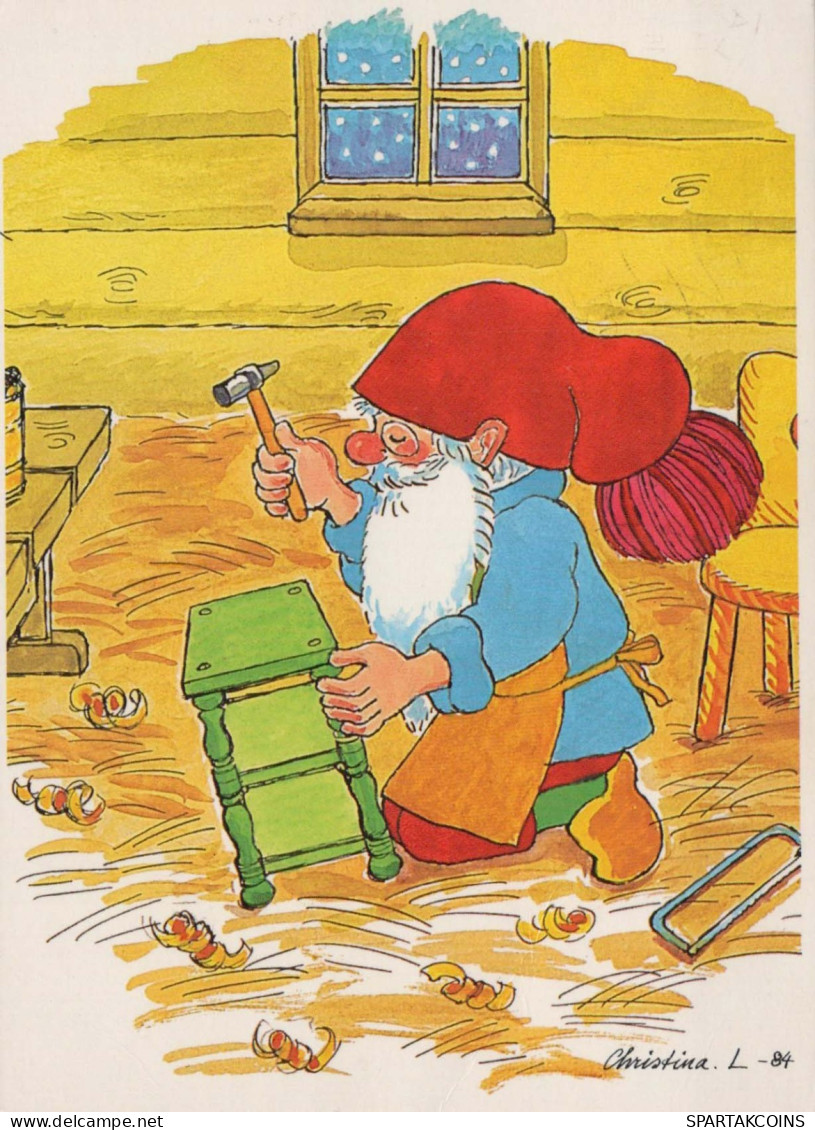 Buon Anno Natale GNOME Vintage Cartolina CPSM #PAU426.IT - New Year