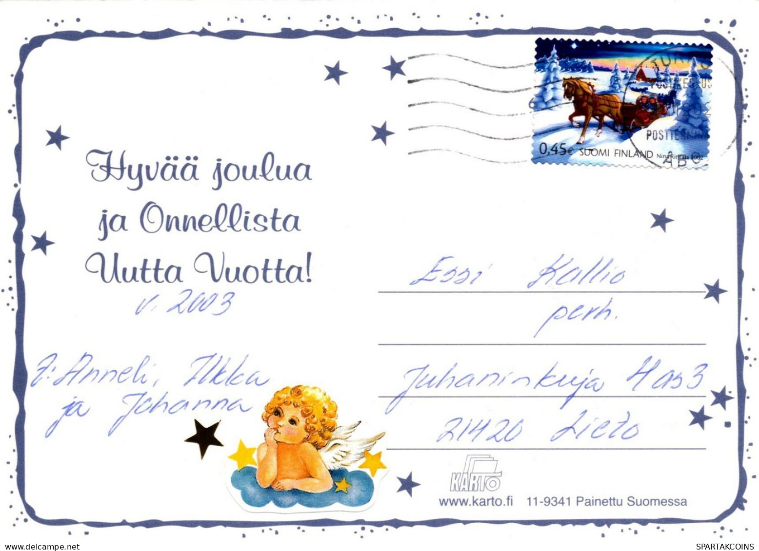 ANGELO Buon Anno Natale Vintage Cartolina CPSM #PAH893.IT - Engel