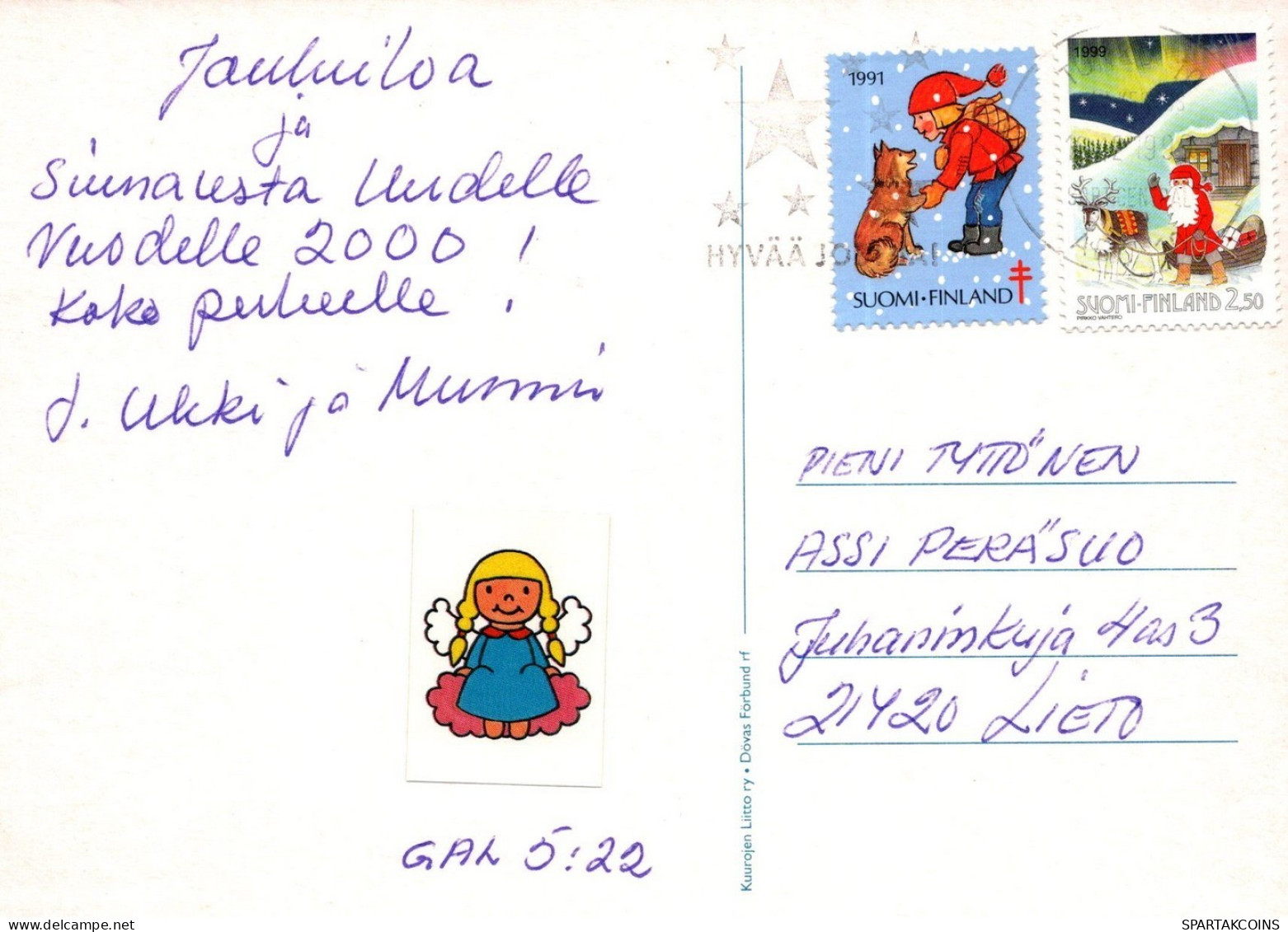 ANGELO Buon Anno Natale Vintage Cartolina CPSM #PAJ287.IT - Engel