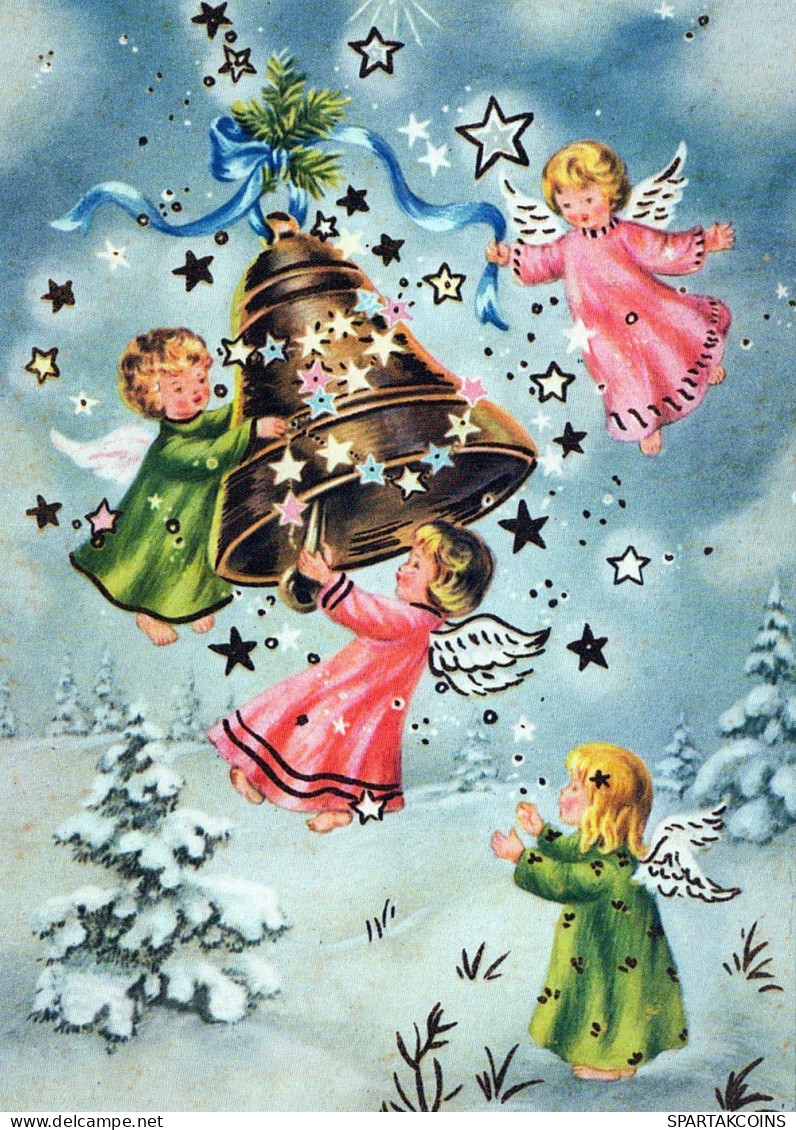 ANGELO Buon Anno Natale Vintage Cartolina CPSM #PAH271.IT - Angeli