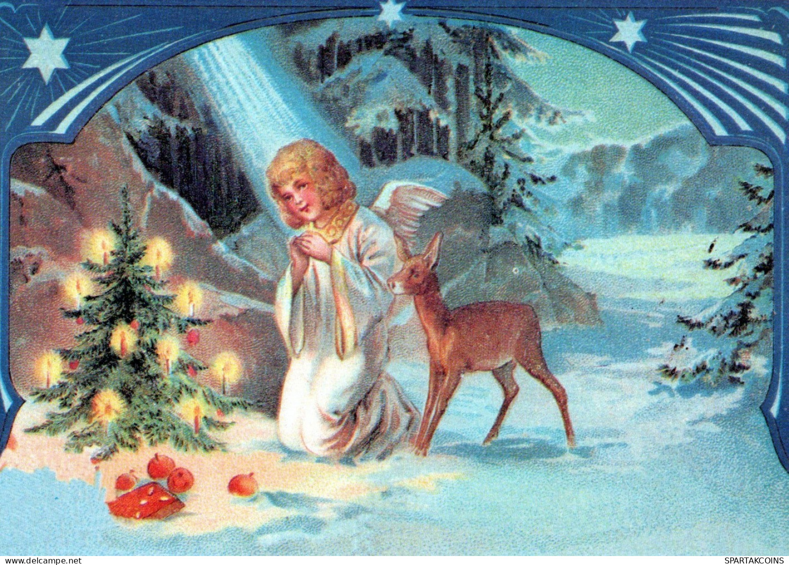 ANGELO Buon Anno Natale Vintage Cartolina CPSM #PAH079.IT - Angeli