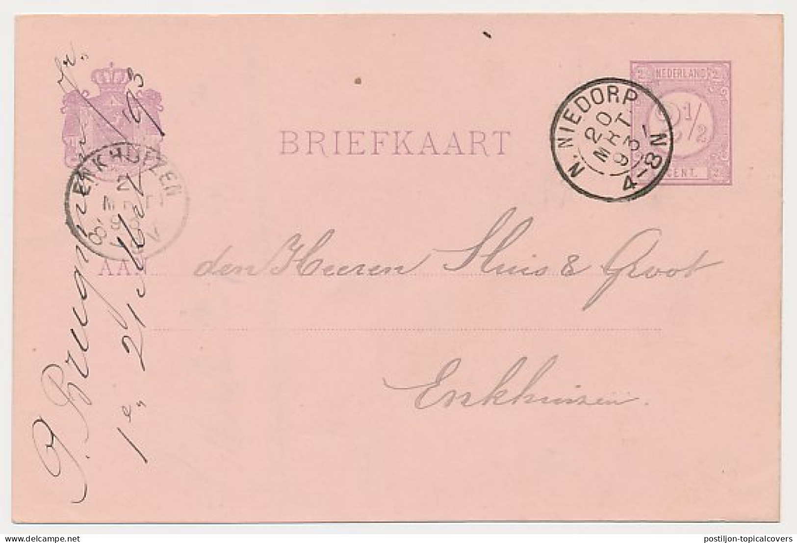 Kleinrondstempel N.Niedorp 1893 - Zonder Classificatie