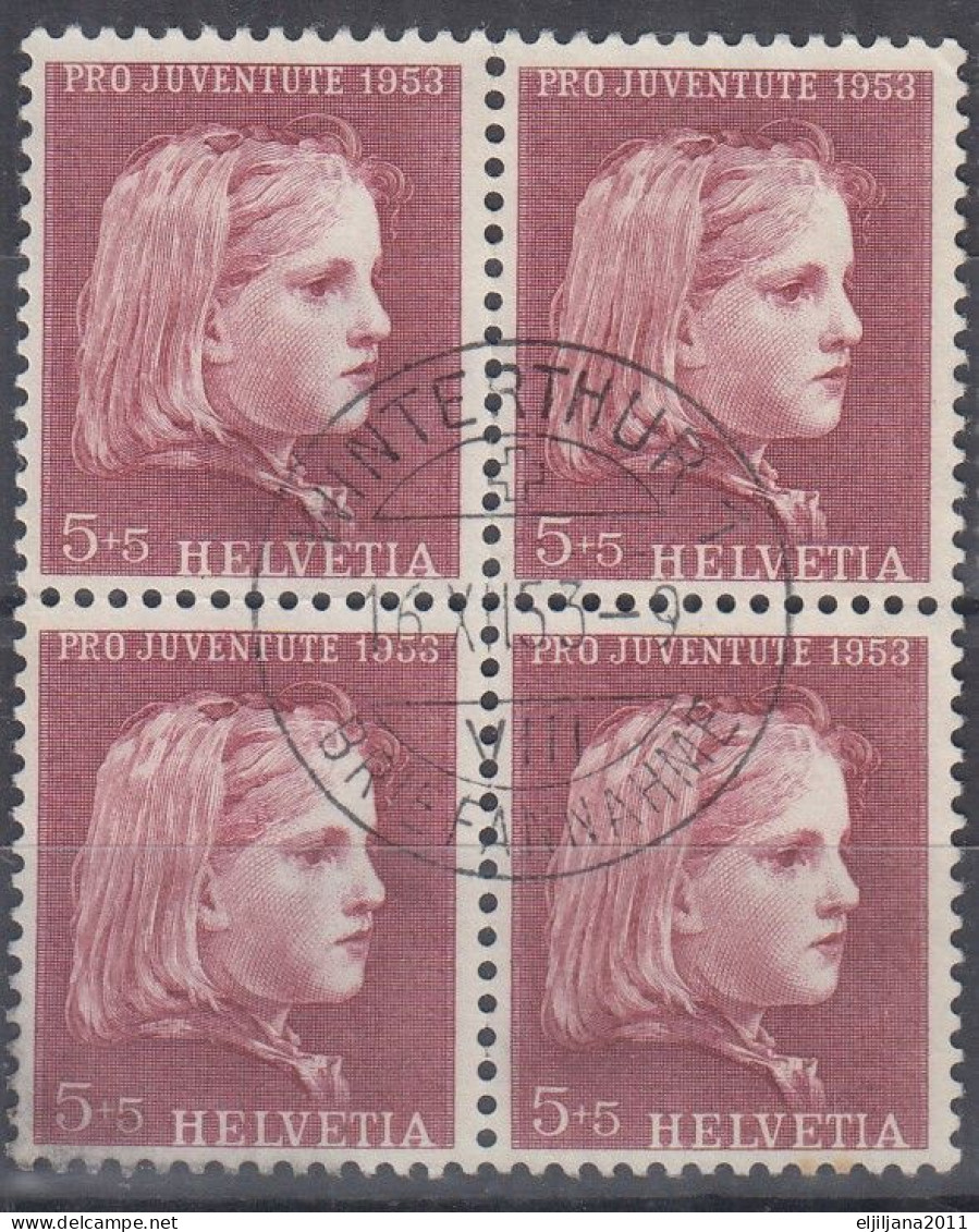 Switzerland / Helvetia / Schweiz / Suisse 1953 ⁕ Pro Juventute Mi.588-590, 592 ⁕ 8v Used - Scan - Used Stamps