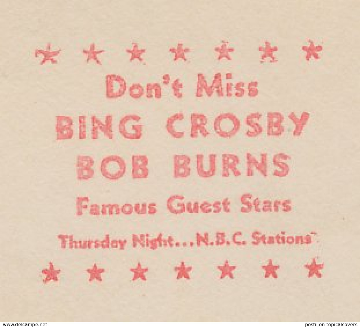 Meter Cut USA 1938 Bing Crosby - Bob Burns - NBC  - Ohne Zuordnung