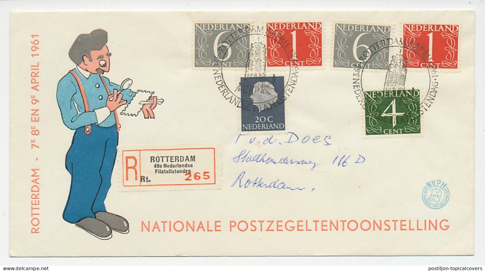 Aangetekend Rotterdam 1961 - Filatelistendag - Zonder Classificatie