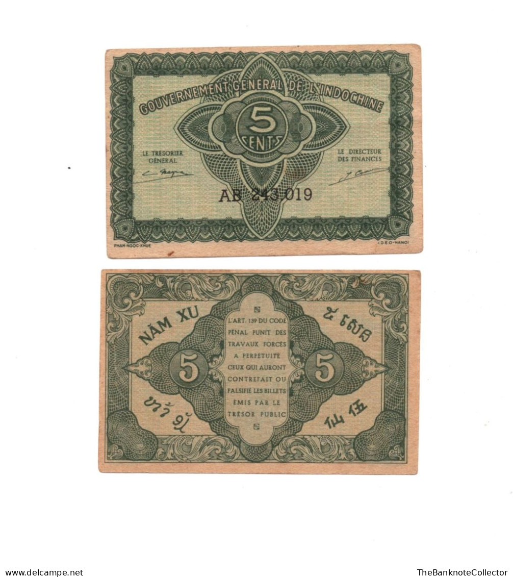 French Indochina 5 Cents ND 1939 P-85 - Andere - Azië