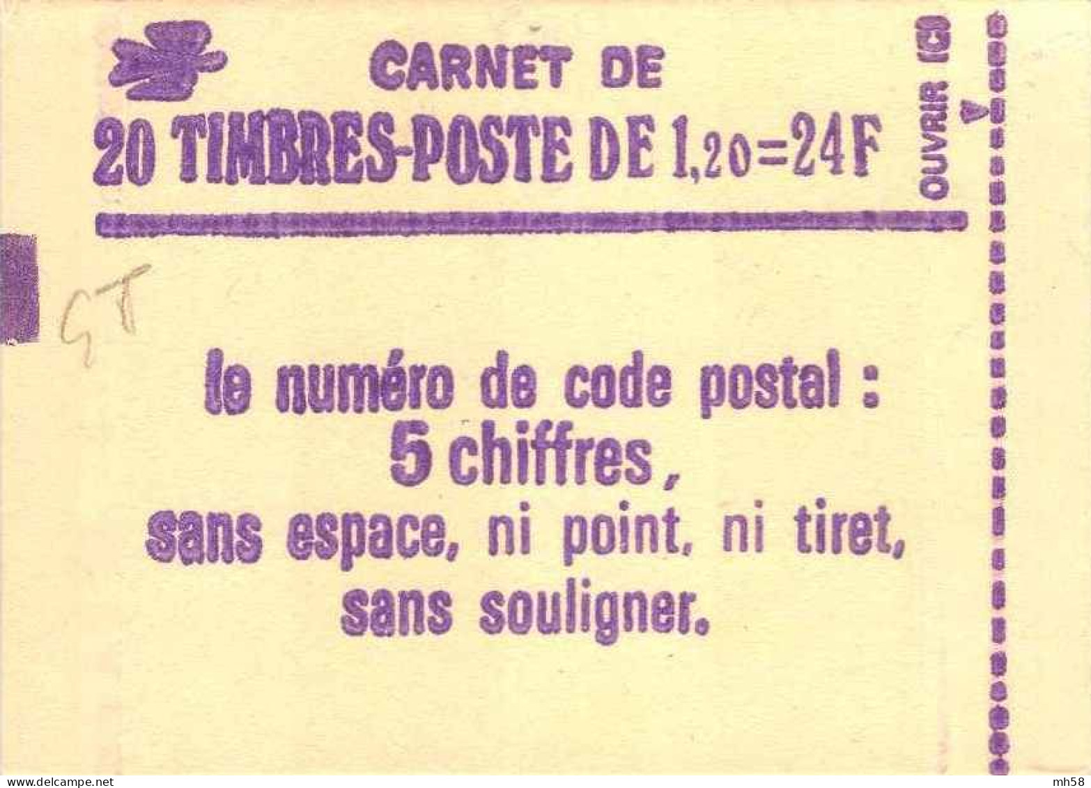 FRANCE - Carnet Conf. 8 - 1f20 Sabine Vert - YT 2101 C1a / Maury 414a - Moderne : 1959-...