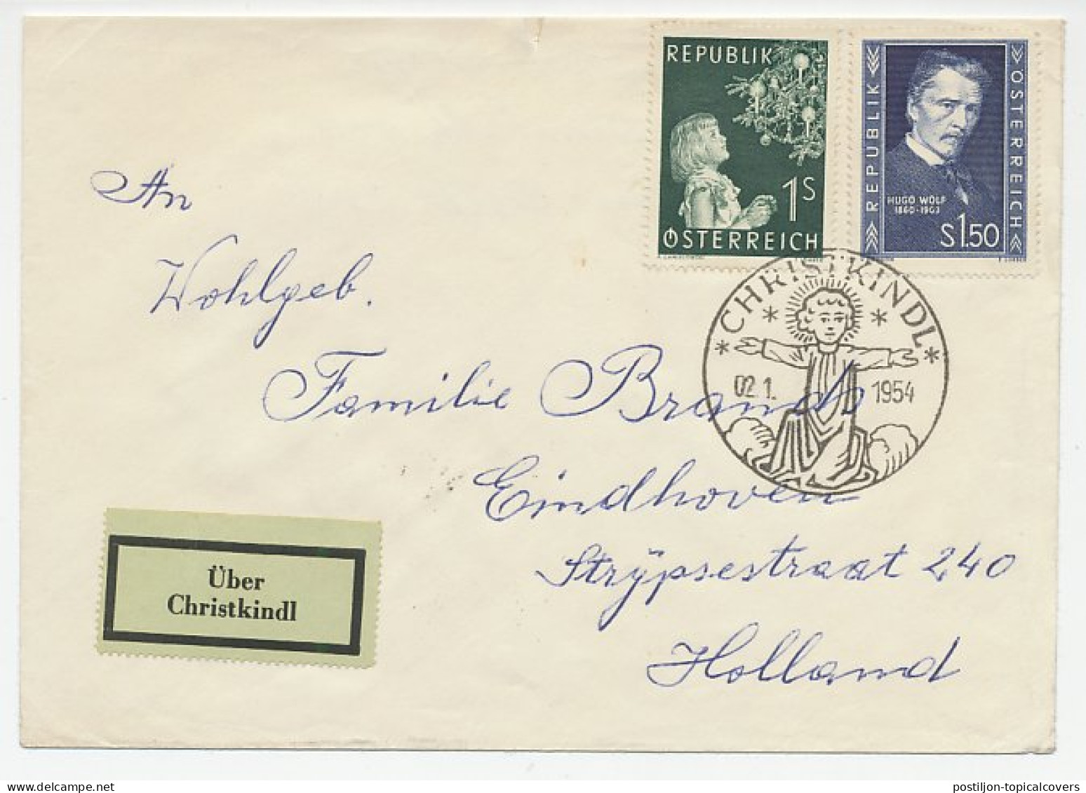 Cover / Postmark Austria 1954 Christkindl - Weihnachten