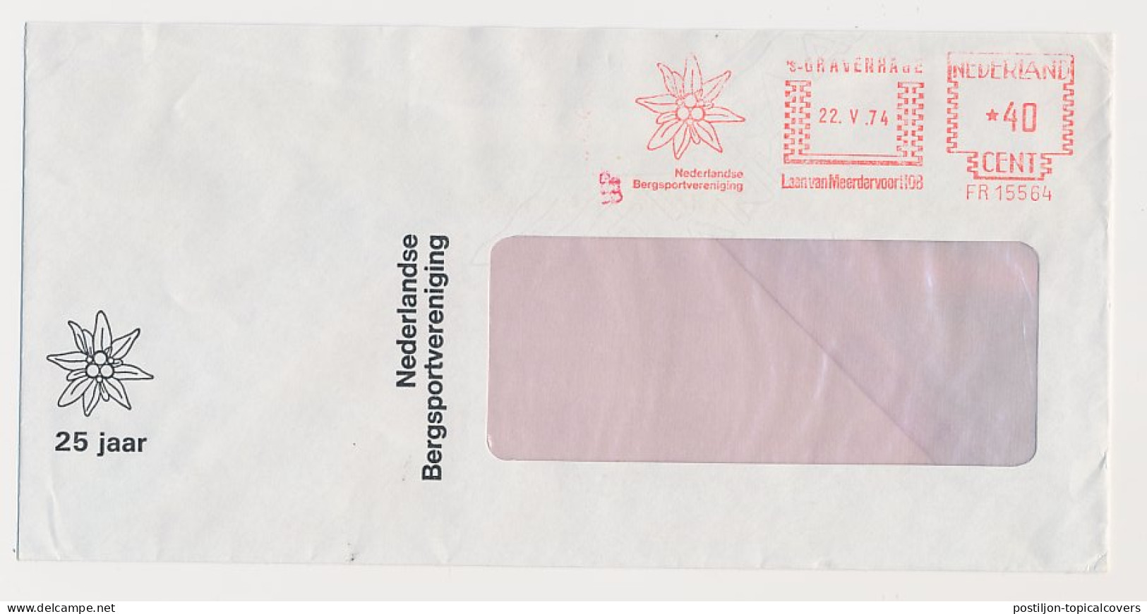 Meter Cover Netherlands 1974 Flower - Edelweiss - The Hague - Otros & Sin Clasificación