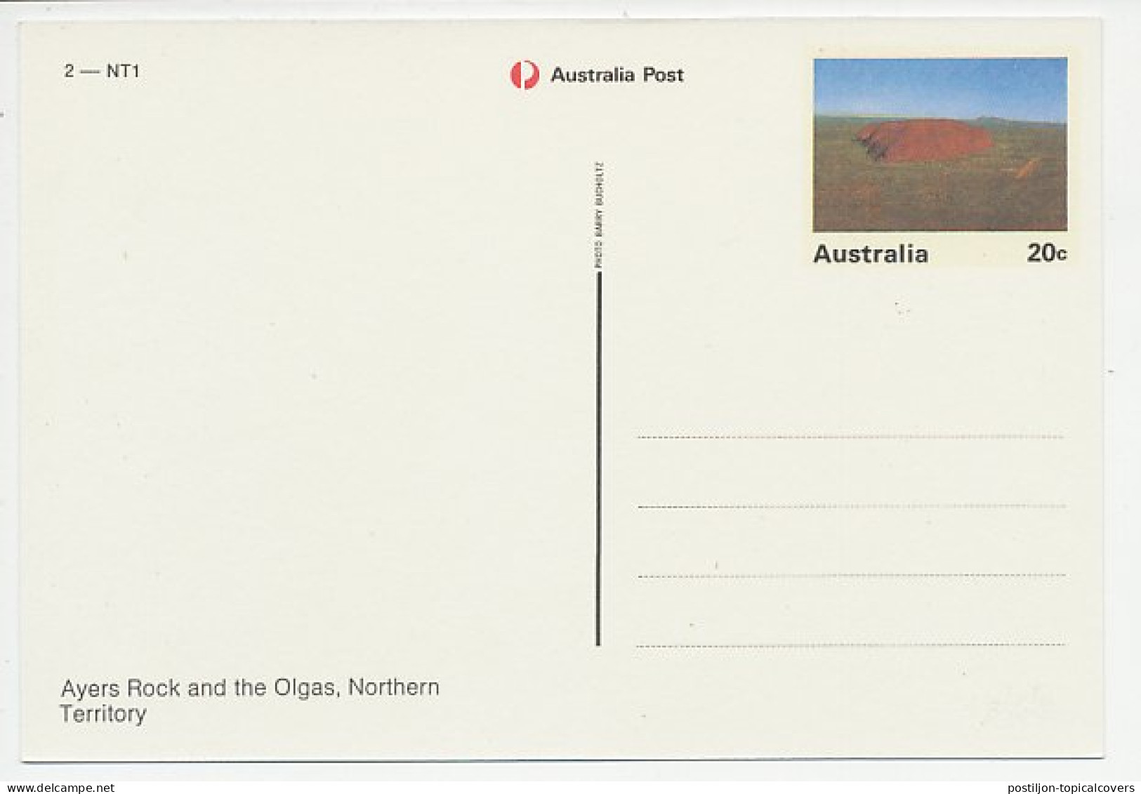 Postal Stationery Australia Monolith - Ayers Rock - Andere & Zonder Classificatie