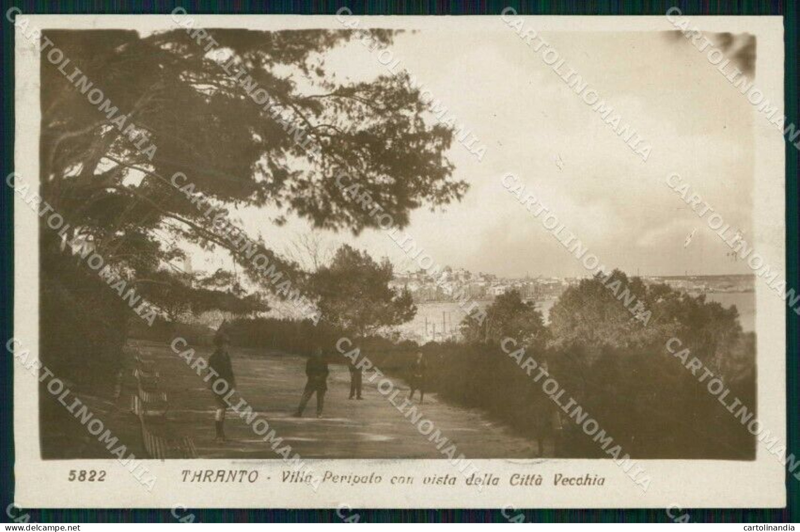 Taranto Città Villa Peripato Vista Città Vecchia Foto Cartolina RT3458 - Taranto