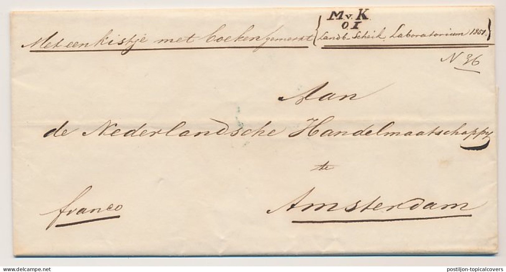 Utrecht - Amsterdam 1851 - Expeditie Van Deventer En Haak - ...-1852 Prephilately