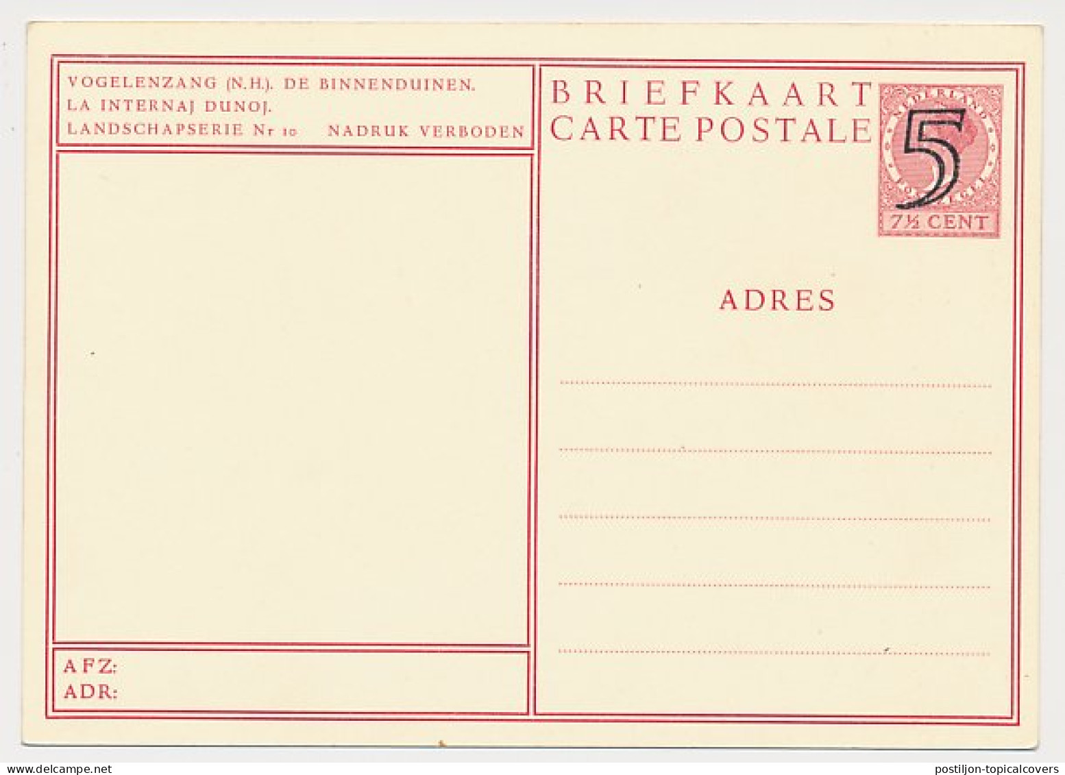 Briefkaart G. 287 J - Ganzsachen