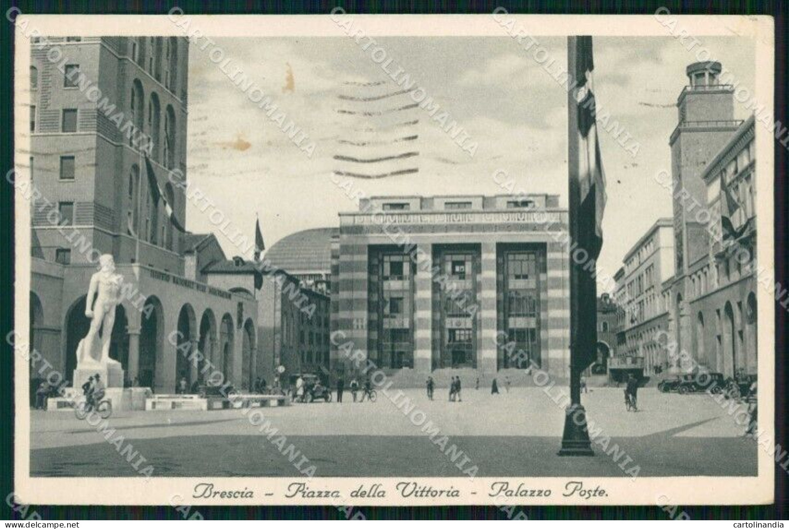 Brescia Città Piazza Della Vittoria Palazzo Poste Cartolina RT3419 - Brescia