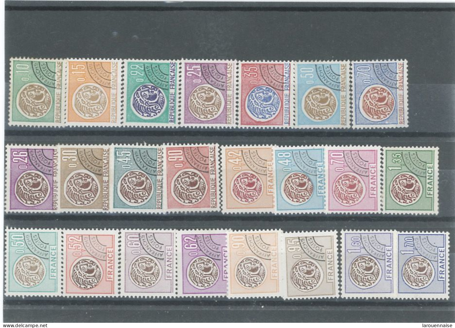 FRANCE - PRÉO - MONNAIES GAULOISES(1964 /76 ) -N° 123 / 145 -USAGÉS- - 1964-1988