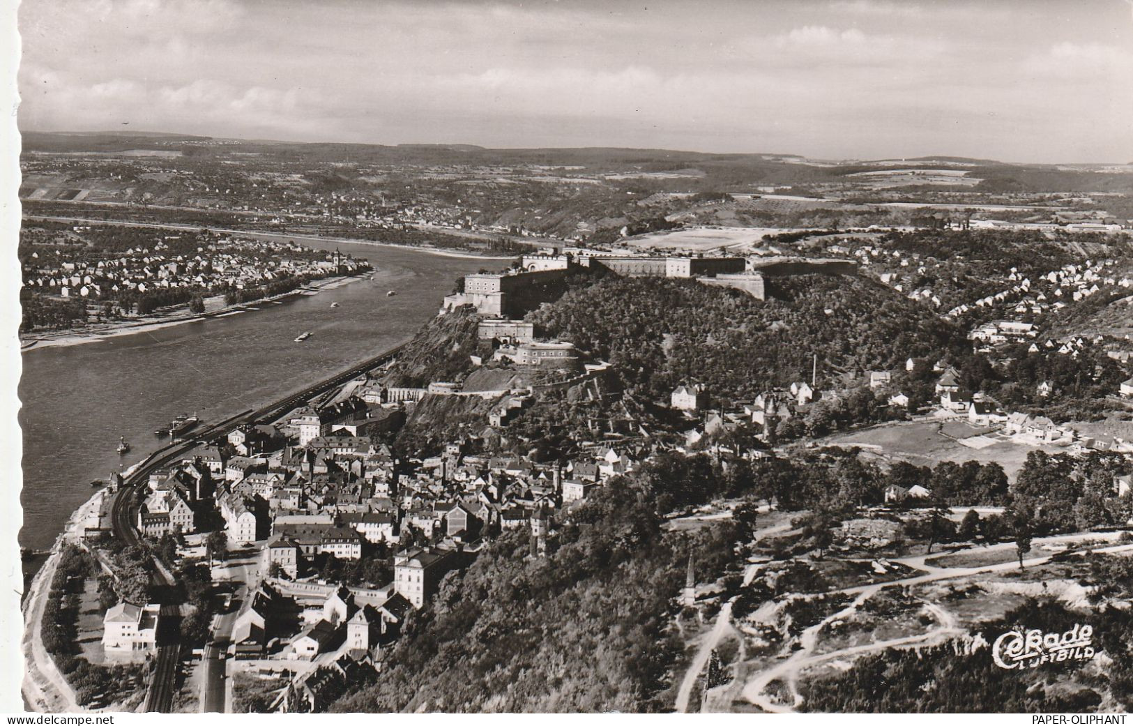 5400 KOBLENZ - EHRENBREITSTEIN, Luftaufnahme, 1957 - Koblenz