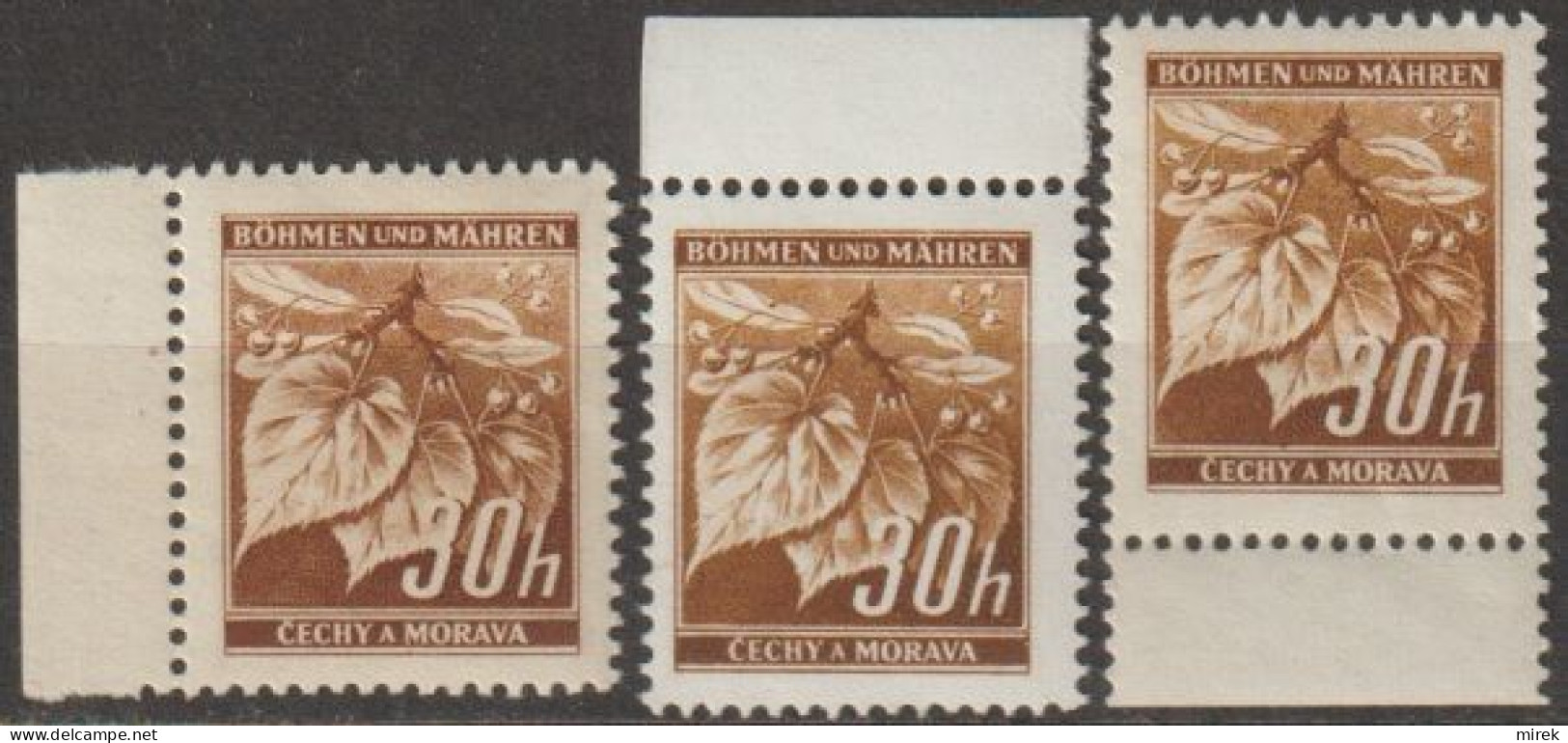 017/ Pof. 25, Light Brown, Border Stamps - Unused Stamps