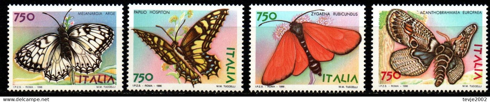 Italien 1996 - Mi.Nr. 2449 - 2452 - Postfrisch MNH - Tiere Animals Schmetterlinge Butterflies - Schmetterlinge
