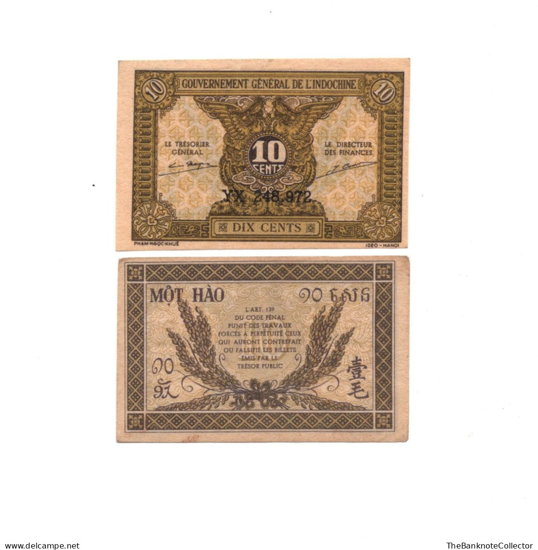 French Indochina 10 Cents ND 1939 P-89 - Sonstige – Asien