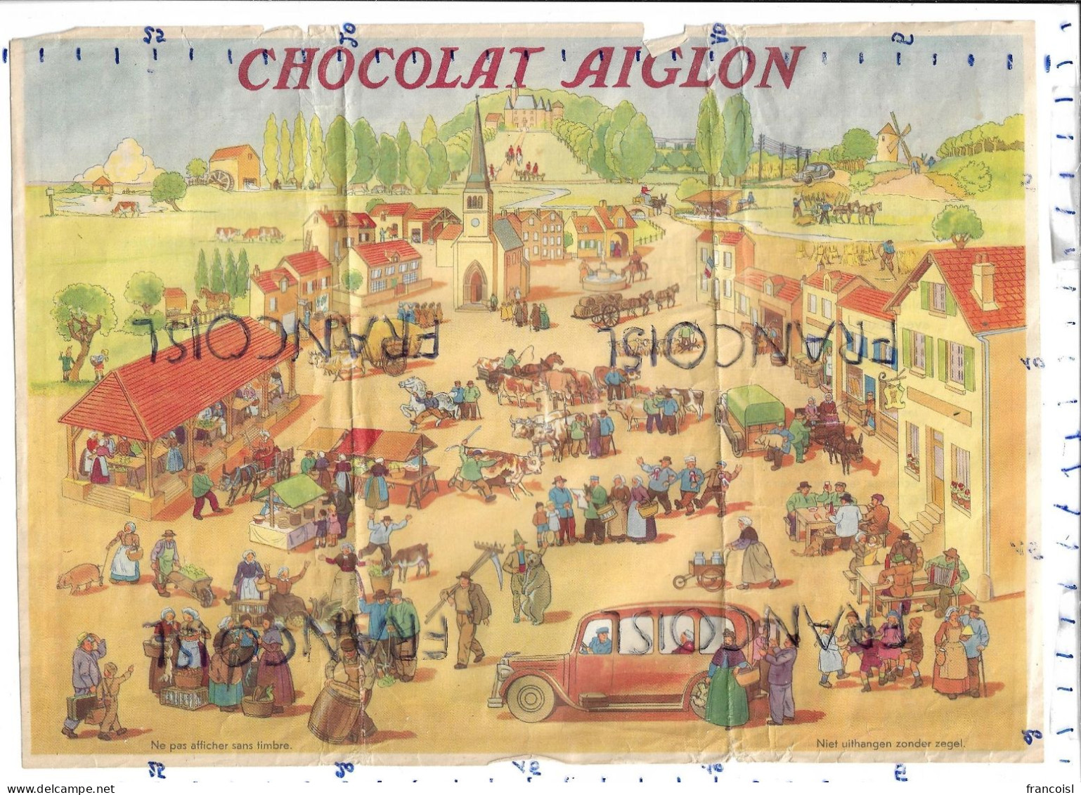 Chocolat L'Aiglon. Vieux Village. Le Jour Du Marché. - Posters